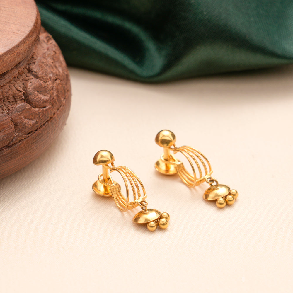 Classic Gold Drop Hoop Earrings