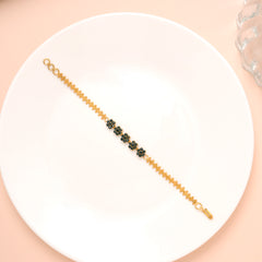 Multi Floral with Color Stone Gold Bracelet