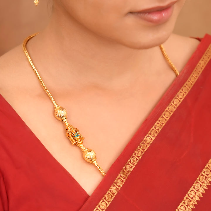 Divine Lakshmi Silver Gold Plated Mugappu Chain