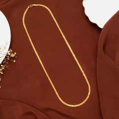 Sleek South Indian Plain Snake Gold Chain