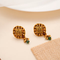 Antique Floral Pattern Golden Earring