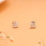 Clover Pattern with Stone Silver Stud