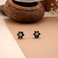 Classic Black Stone with Blossom Silver Stud