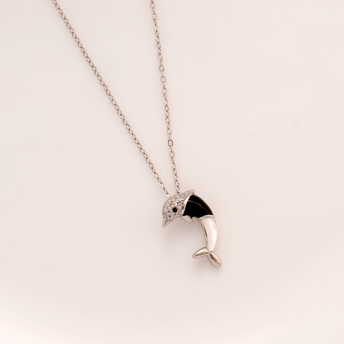 Charming Dolphin Pendant Silver Chain