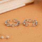 Trendy Interlocking Chain Link Silver Toe Ring