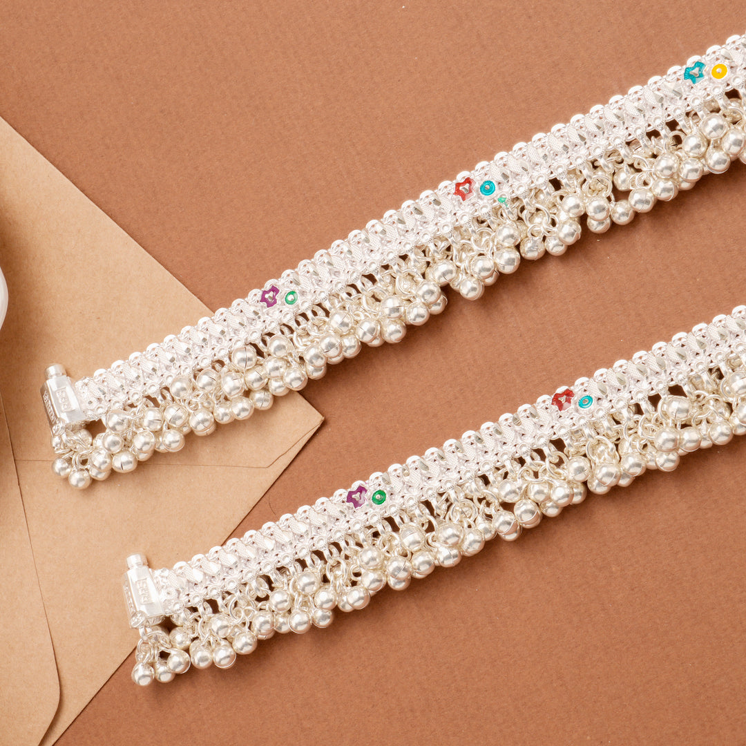 Chunky Chain Ghungroo Silver Anklet