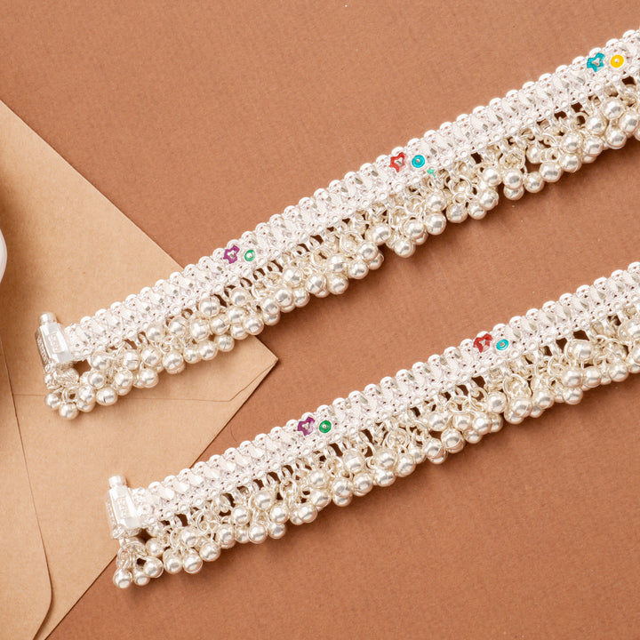 Chunky Chain Ghungroo Silver Anklet