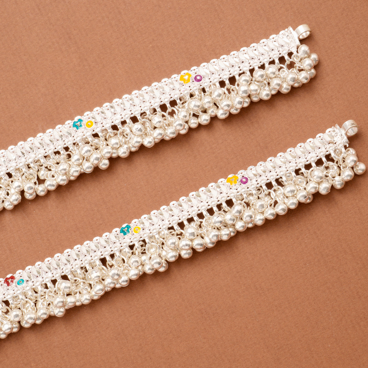 Chunky Chain Ghungroo Silver Anklet