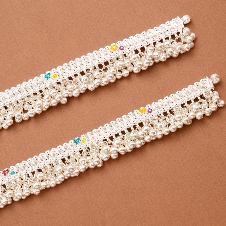 Chunky Chain Ghungroo Silver Anklet