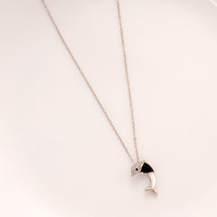 Charming Dolphin Pendant Silver Chain