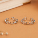 Trendy Interlocking Chain Link Silver Toe Ring