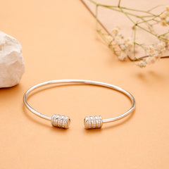 Elegant Pave Design Silver Kada
