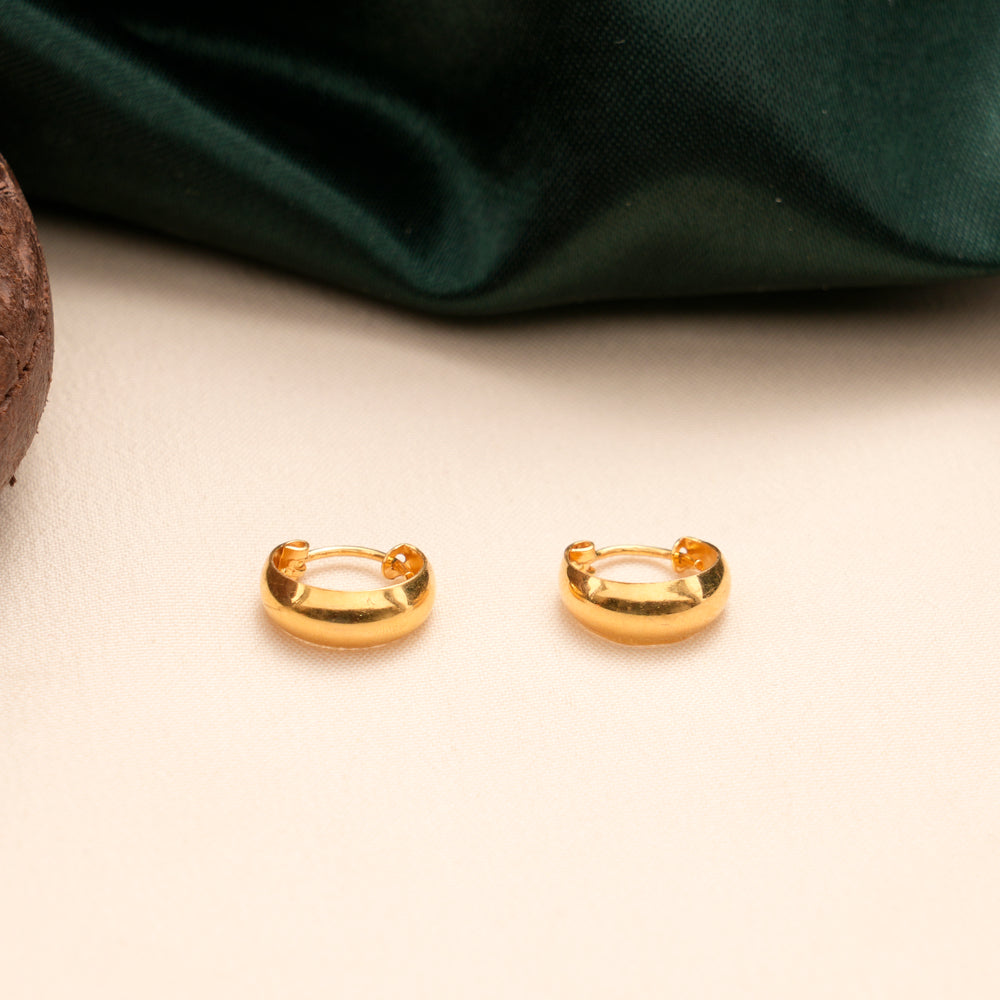 Plain Thick Gold Hoop Earrings
