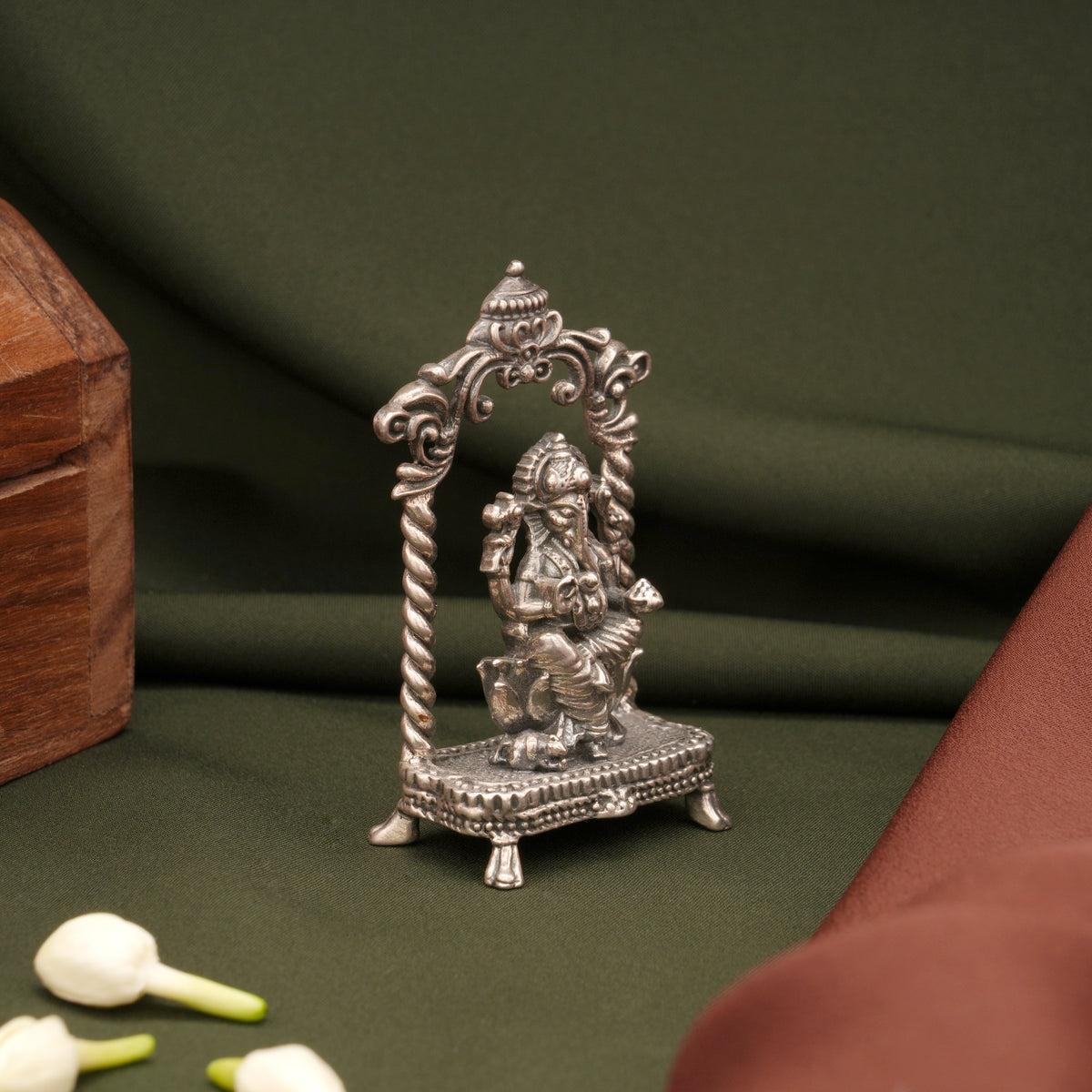 Antique Lord Vinayagar with Arch Silver Idol