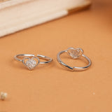 Lovely Heart with Stone Silver Toe Ring