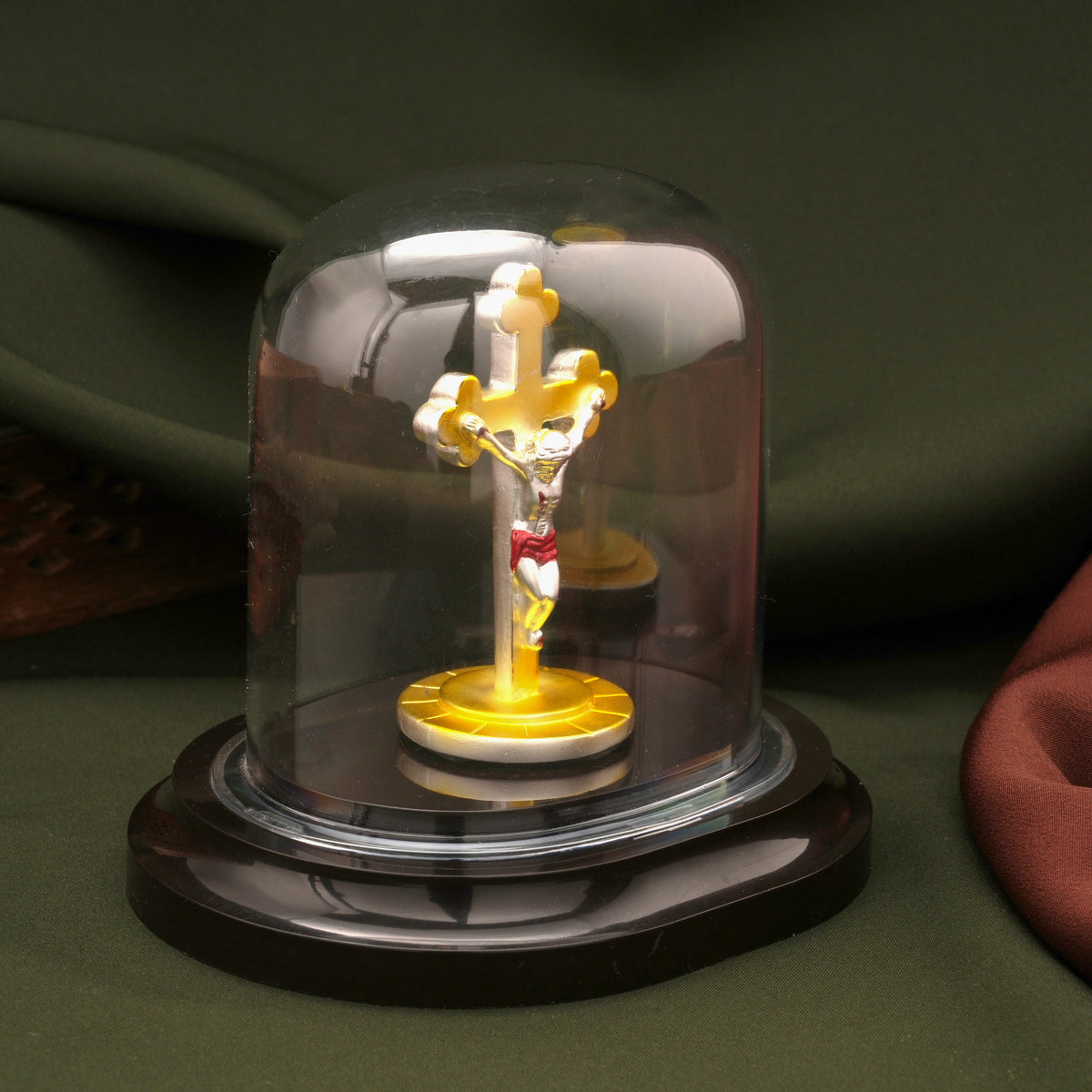 Sacred Jesus Crucifix Silver Idol