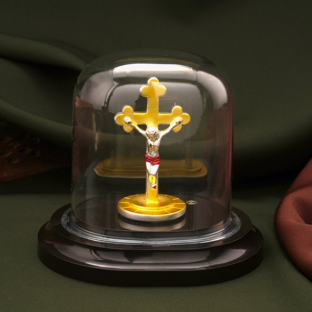Sacred Jesus Crucifix Silver Idol