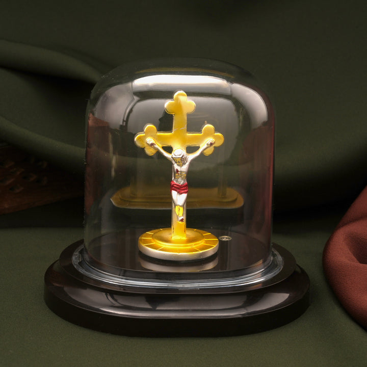 Sacred Jesus Crucifix Silver Idol
