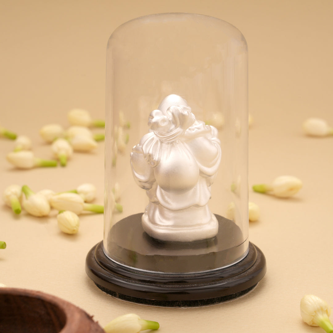 Laughing Buddha Silver Idol