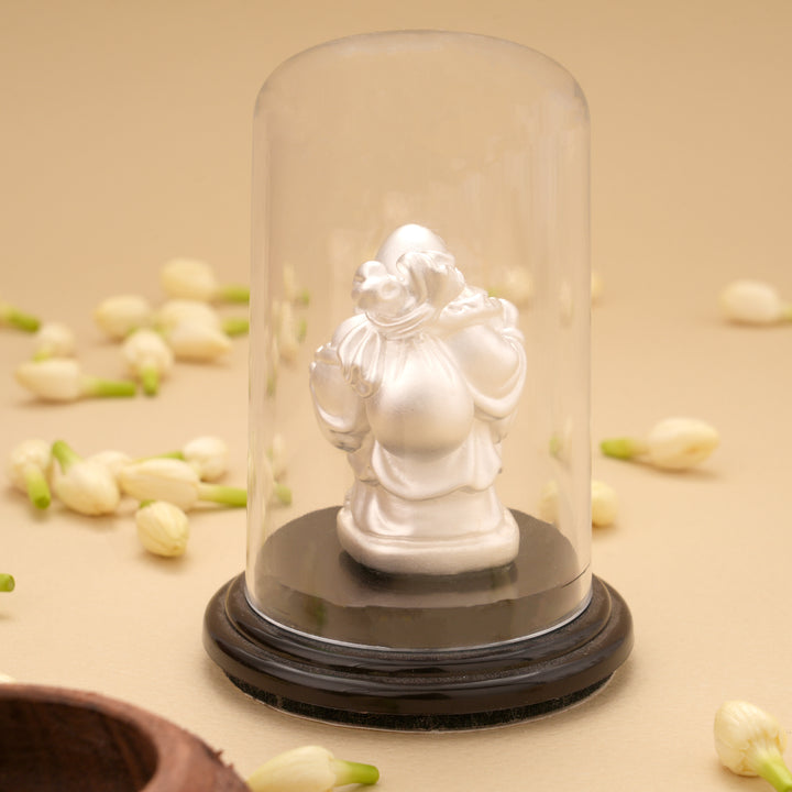 Laughing Buddha Silver Idol
