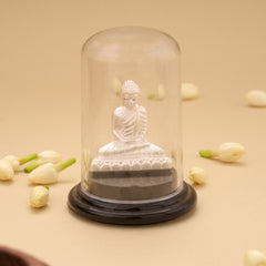 Meditating Lord Buddha Silver Idol