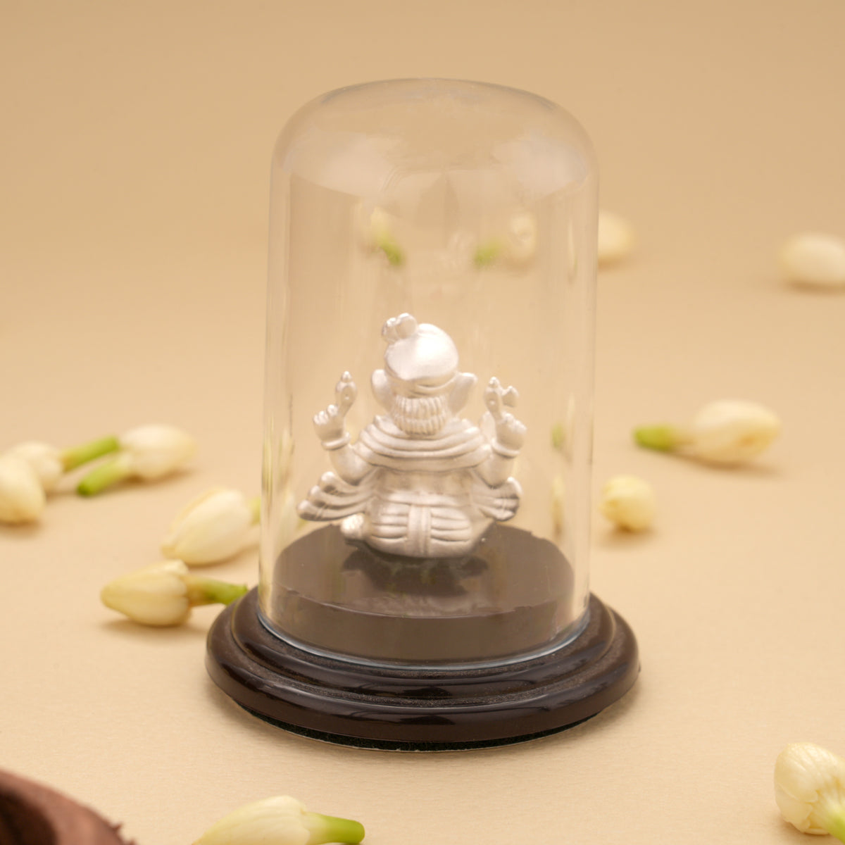 Vinayagar Silver Statue With Glass Idol
