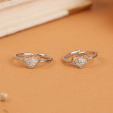Lovely Heart with Stone Silver Toe Ring