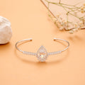 Elegant Teardrop Crystal Silver Kada