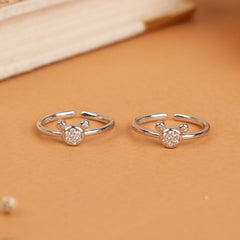 Joyful Animal Silver Stone Toe Ring