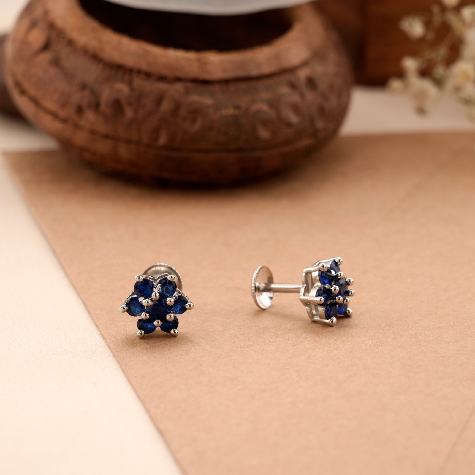 Royal Blue Stone Silver Stud