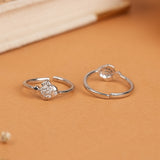Dainty Fish Motif Stone Silver Toe Ring
