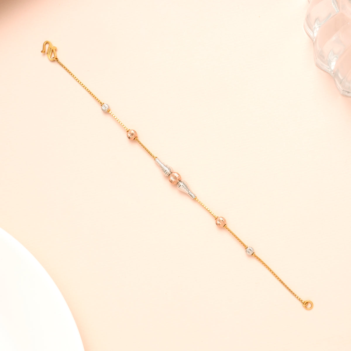 Charm Rose Gold Balls with Bracelet for Women