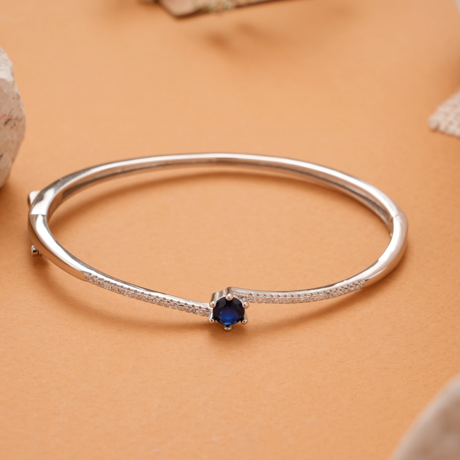 Radiant Blue Sapphire Silver Bracelet
