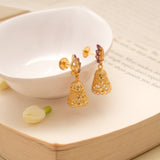 Traditional Bell Shape Casting Golden Jhumkas
