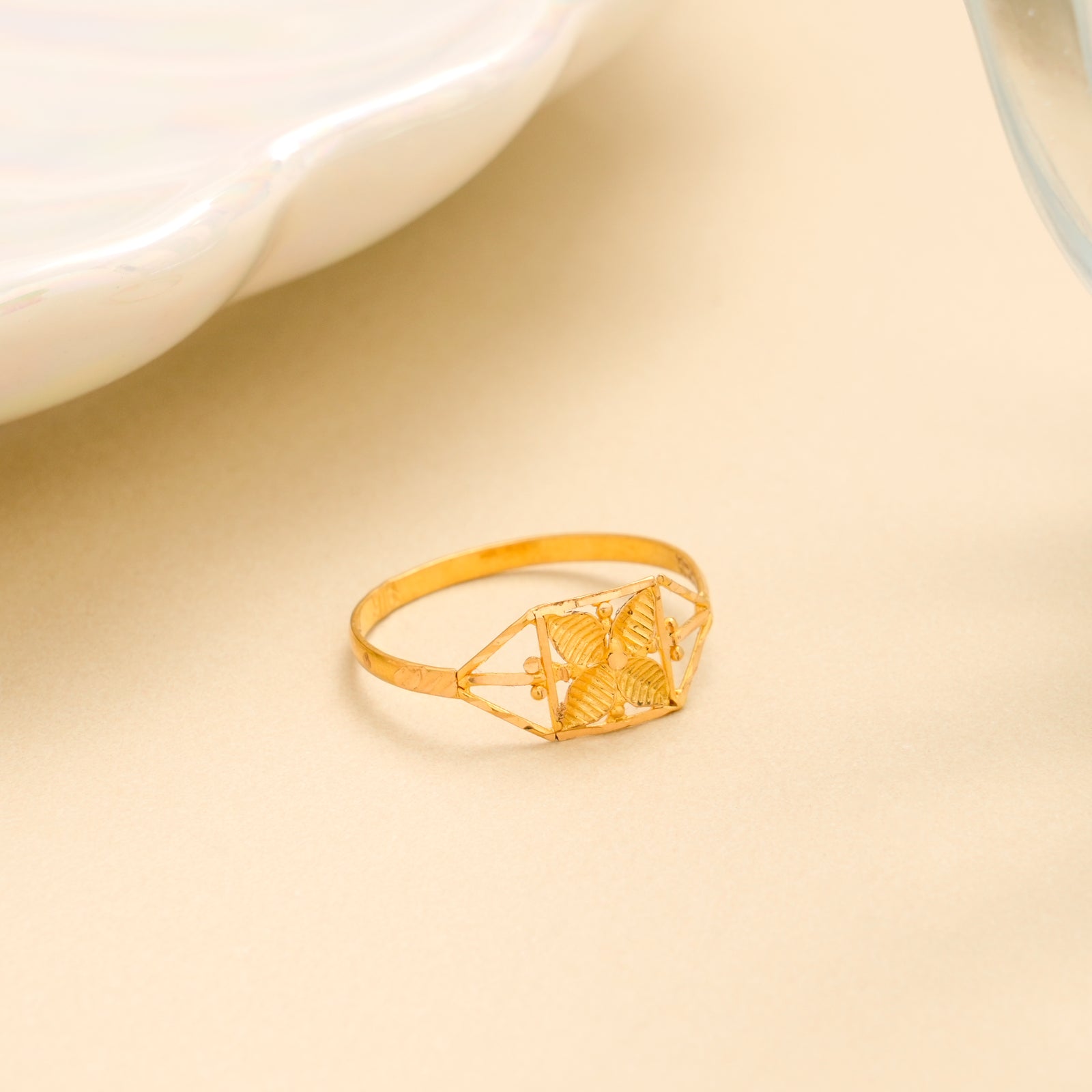 Structured Design Gold Ring