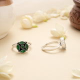 Emerald Shine Circle Silver Toe Ring