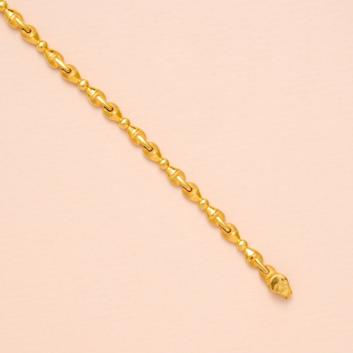 Fancy Fish Hook Link Design Gold Bracelet