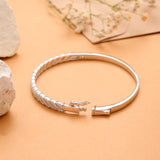 Minimalist Twist Braided Silver Kada