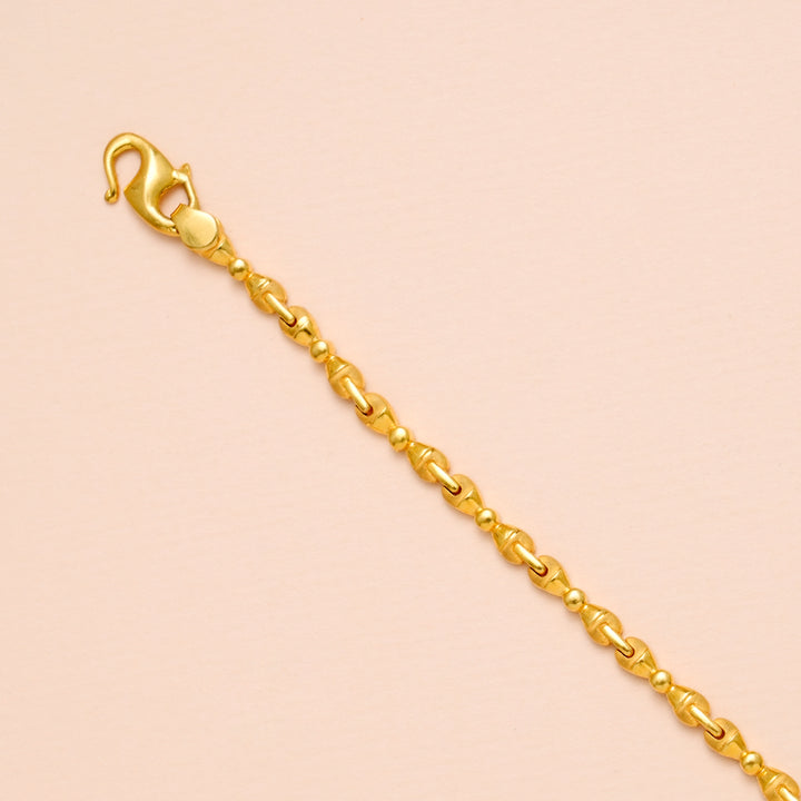 Fancy Fish Hook Link Design Gold Bracelet
