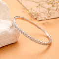 Minimalist Twist Braided Silver Kada