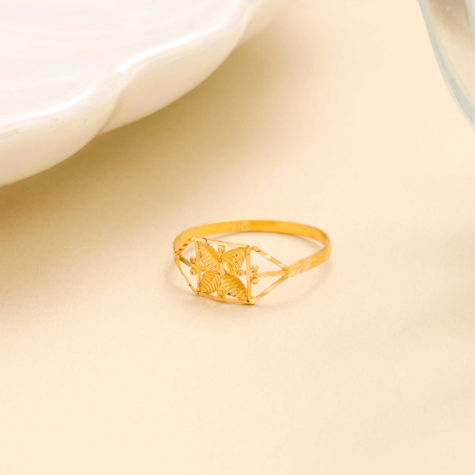 Structured Design Gold Ring