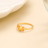 Cute Heart Motif Gold Ring