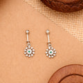 Dangling Sun Flower Green Stone Silver Koppu