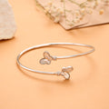 Mother of Pearl Dual Butterfly Silver Kada