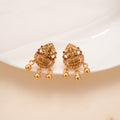 Divine Ganesha Temple with Golden Dangles Earrings