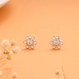 Heritage Bloom Flower Silver Stud