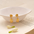 Classic Curved Flower Design Golden Earring