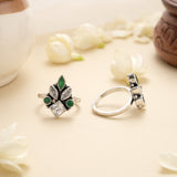Royal Leaf Cluster Antique Silver Toe Ring