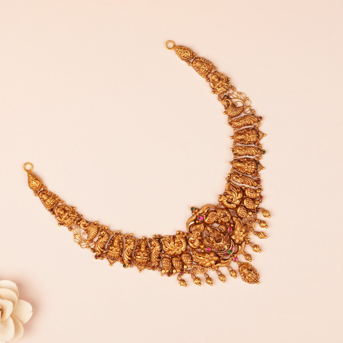 Traditional Lakshmi Design Gold Necklace