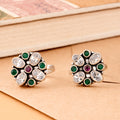 Blossom Ruby Emerald Silver Toe Ring